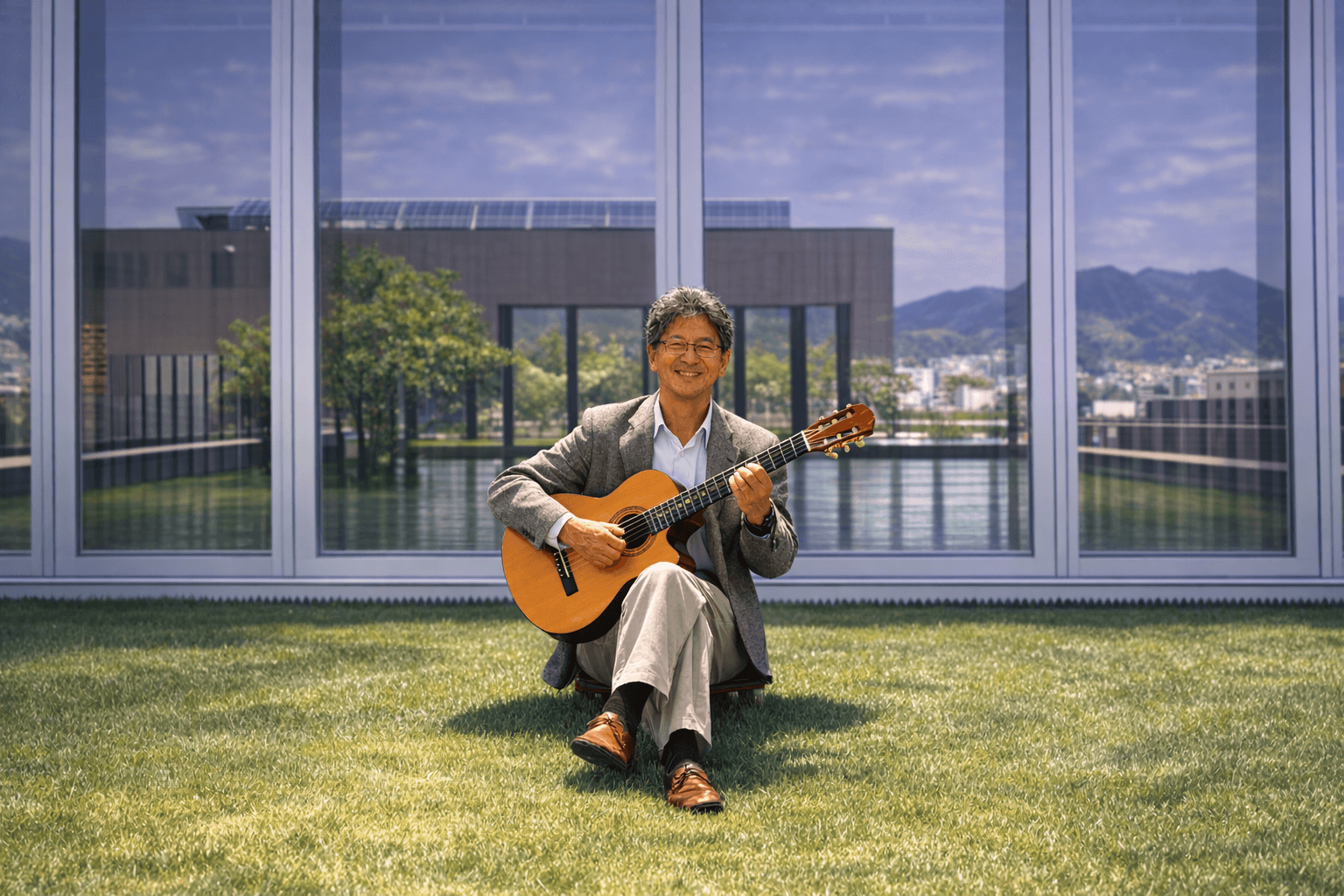 Musician playing guitar